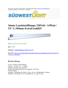 16mm Leuchtstofflampe 230Volt / 14Watt / T5 / L