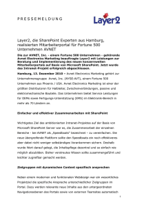 2010-12-13: Layer2, die SharePoint Experten aus Hamburg