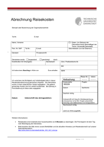 Formular Abrechnung Reisekosten - (PTW) TU