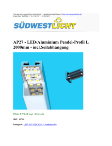 AP27 - LED/Aluminium Pendel-Profil L 2000mm - incl
