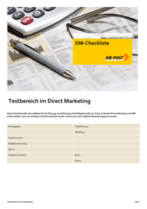 Testbereich im Direct Marketing