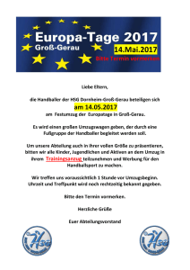 14.05.2017 Europatage - HSG Dornheim/Groß