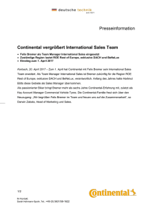 Continental vergrößert International Sales Team