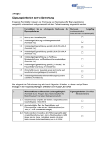 Anlage 2 Checkliste Eignungskriterien und Angabe