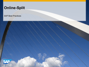 Online-Split - SAP Best Practices