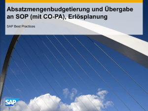 Absatzmengenbudgetierung und Übergabe an SOP (mit CO