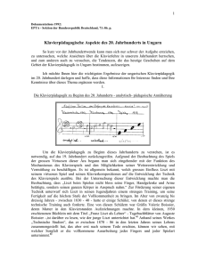 Klavierpädagogische Aspekte des 20. Jahrhunderts in