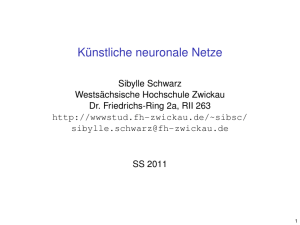 Künstliche neuronale Netze - Westsächsische Hochschule Zwickau