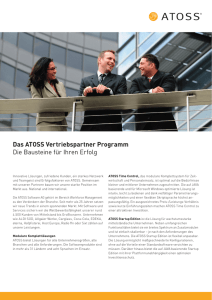 Das ATOSS Vertriebspartner Programm Die Bausteine für Ihren Erfolg