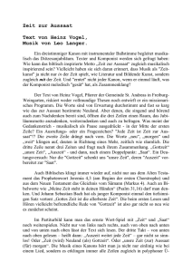 Zeit zur Aussaat Text von Heinz Vogel, Musik von Leo Langer.