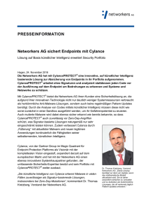 PRESSEINFORMATION Networkers AG sichert Endpoints mit Cylance