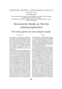 Slowenische Musik als Teil der mitteleuropaischen