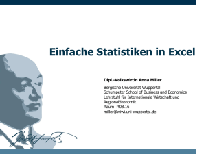 Einfache Statistiken in Excel - Bergische Universität Wuppertal
