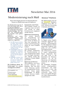 Newsletter Mai 2016 - IT Modernisation Services GmbH