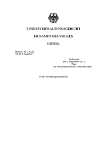 BVerwG 10 C 12.12 - Bundesverwaltungsgericht