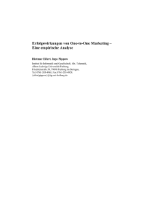 Erfolgswirkungen von One-to-One Marketing – Eine empirische