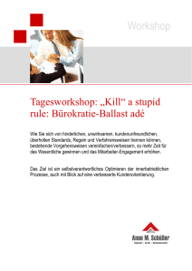 Workshop: "Kill" a stupid rule