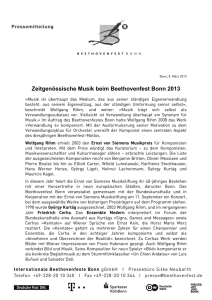 Zeitgenössische Musik beim Beethovenfest Bonn 2013