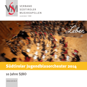Booklet CD Leben - Verband Südtiroler Musikkapellen