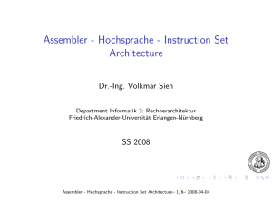 Assembler - Hochsprache - Instruction Set Architecture