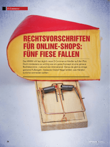 RECHTSVORSCHRIFTEN FüR ONLINE-SHOPS: FüNF