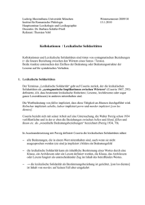 Kollokationen / Lexikalische Solidaritäten - Barbara Schäfer