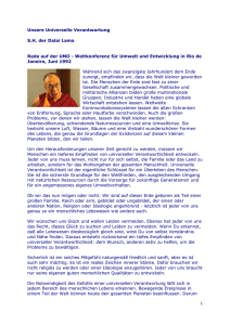 1 Unsere Universelle Verantwortung S.H. der Dalai Lama Rede auf