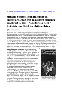 Stiftung Schloss Neuhardenberg in Zusammenarbeit mit dem Kleist
