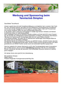 Werbung und Sponsoring beim Tennisclub Simplon