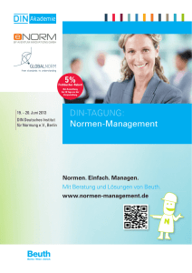 DIN-TAGUNG: Normen-Management - DIN Katalog online