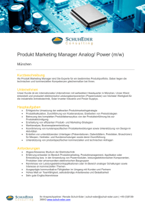 Produkt Marketing Manager Analog/ Power (m/w)