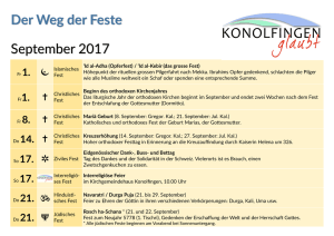 September 2017 Der Weg der Feste