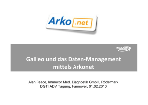 Galileo und das Daten-Management mittels Arkonet