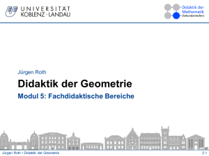 Didaktik der Geometrie - Didaktik der Mathematik (Sekundarstufen)