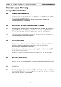 Richtlinien zur Werbung - Thüringer Billard Verband