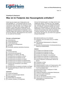 Checkliste Hausangebot (Mein EigenHeim-PDF)