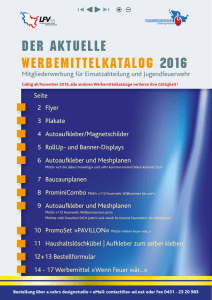 Werbemittelkatalog 2016 - Landesfeuerwehrverband Schleswig