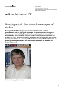 Hans-Jürgen Apell - Dem aktiven Ionentransport auf der Spur