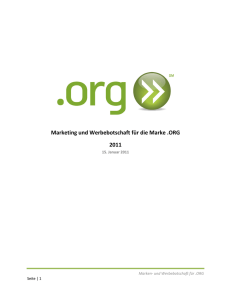 Marketing und Werbebotschaft für die Marke .ORG 2011