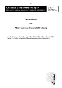 Hausordnung der Albert-Ludwigs-Universität Freiburg