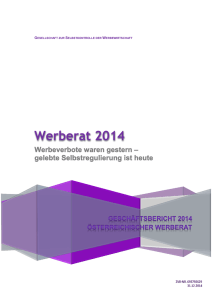 Geschäftsbericht 2014 - Österreichischer Werberat