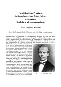 Permanenzprinzip - Prof. Dr. Jochen Ziegenbalg