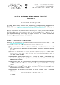 Artificial Intelligence, Wintersemester 2014/2015