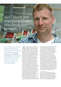 Van Tilburg will energieneutralen Milcherzeuger- betrieb