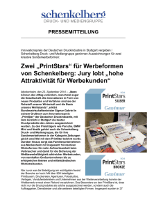 Zwei „PrintStars“ für Werbeformen von Schenkelberg: Jury lobt