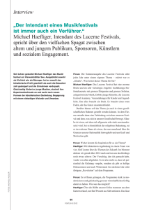 Interview Michael Haefliger, intendant des Lucerne