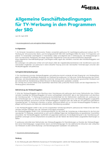 Allgemeine Geschäftsbedingungen für TV-Werbung in
