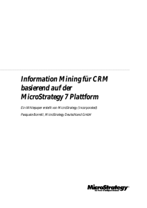 Information Mining für CRM basierend auf der - 2-steps