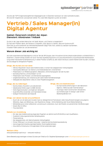 Vertrieb / Sales Manager(in) Digital Agentur - spiessberger