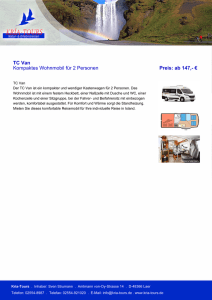 TC Van Kompaktes Wohnmobil für 2 Personen Preis: ab 147,